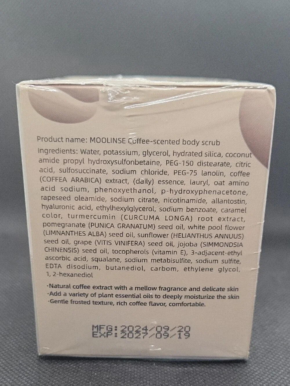 MOOLINSE Coffee Scented Body Scrub 8.8 oz 250g New Sealed Exp 2027